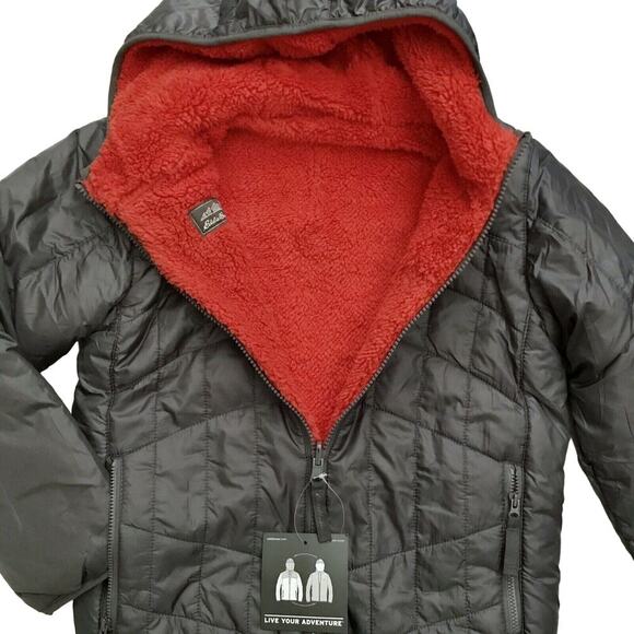 Eddie Bauer NWT Reversible Puffer Jacket Boys S (7/8) - Picture 3 of 12